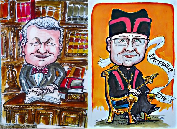 Karikatura děkana a vysokoškolského profesora